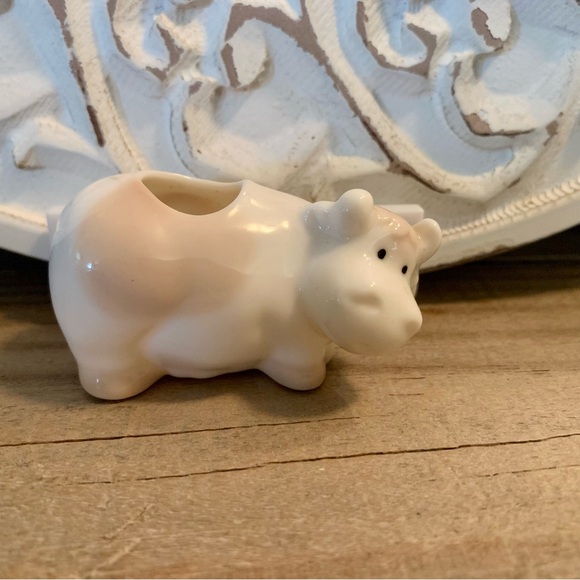 🌱Bone China White w/ Tan Spots Cow~farmhouse~trinkets~cottagecore~ Collectibles - Picture 2 of 9